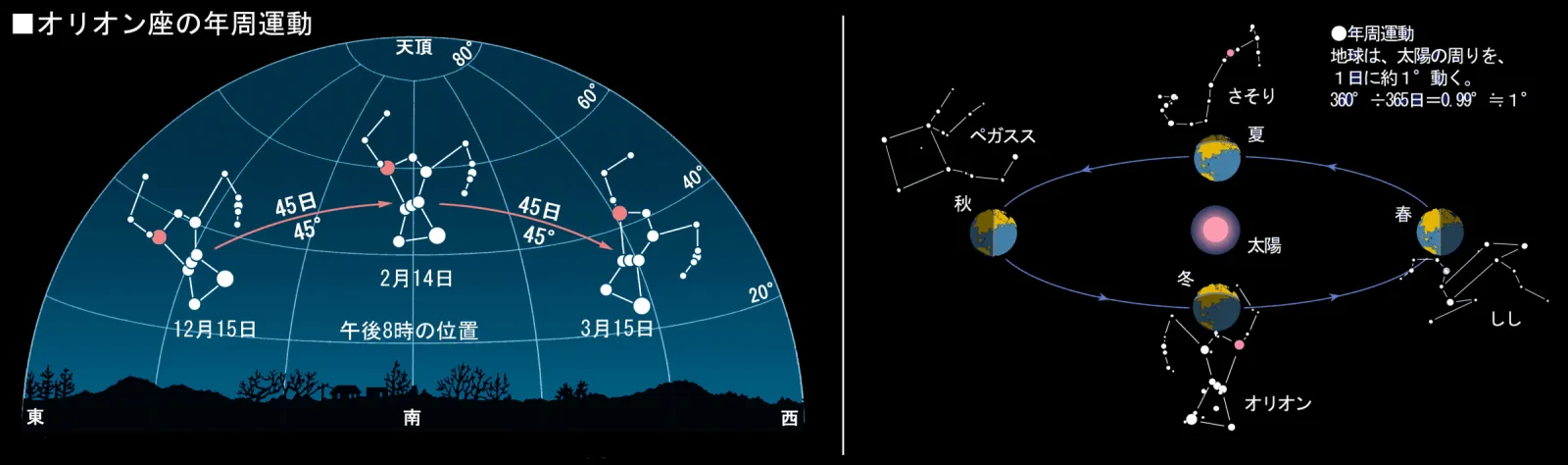 年周運動(公転に伴う星の動き)